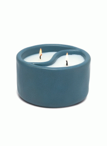 Ароматна соева свещ Падивакс Ин&Ян - кралско синя керамика - Морски мъх и градински чай